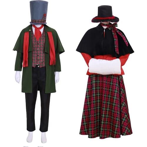 Cosplaydiy A Christmas Carol Cosplay Costume Medieval Mens Womens Church Christmas Fancy Lover Suit L320