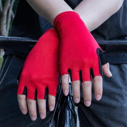 Kapvoe Summer Men Sports Riding Breathable Gloves Mountain Sweat-proof Half-finger Mitten Riding Competition Shock-proof Gloves