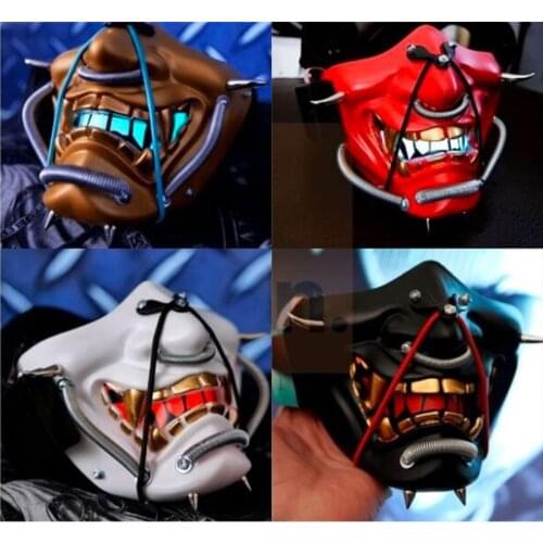 Hannya Mask Ghost of Tsushima Sakai Cosplay Mask Halloween Cosplay Party Prajna Demon Devil Terror Grimace Half Face Mask