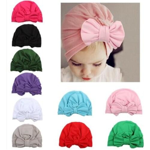 Lovely Bowknot Baby Cotton Hat Infants Girls Cap