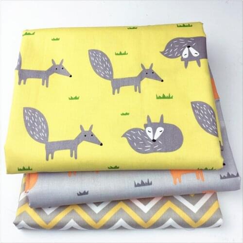 New Fox Style Diy Twill Cotton Fabric For Sewing,Patchwork,Home decoration,Cushions,Pillows And Quilting Crafts Baby Clothes