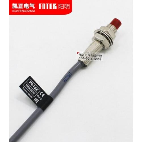 Original authentic Taiwan normally open FOTEK proximity switch PM08-02NE NPN detection distance 2mm diameter 8mm