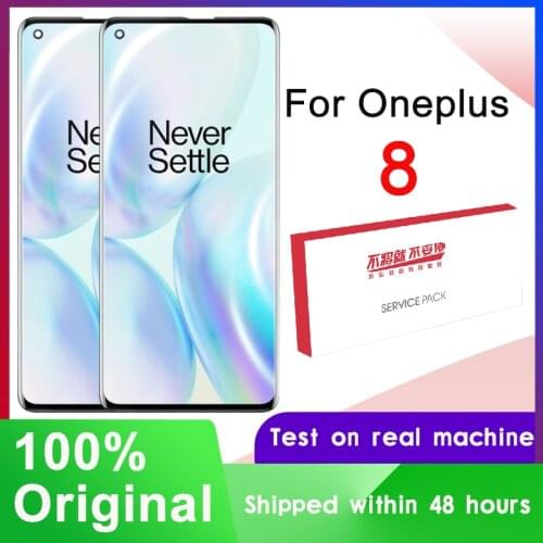 Original 6.55" Display Replacement For OnePlus 8 AMOLED Display Touch Screen Digitizer Assembly For 1+8 IN2013 IN2017 IN2010
