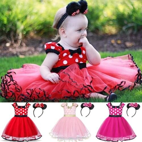 Mouse Dress for Girls 1-5 Years Girls Easter Party Princess Dress Kids Dresses for Girls Summer Polka-Dot Children Clothes