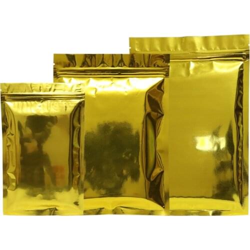 Brand New And Healthy Zip Lock Plastic Bags Metallic Mylar Flat Pouches 100pcs/Lot High Grade Food Package Bags With Tear Notch