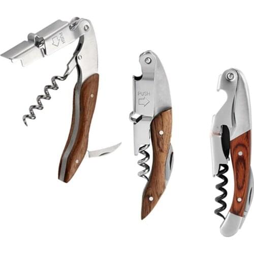 Wood Handle Professional Wine Opener Multifunction Portable Screw Corkscrew Wine Bottle Opener Cook Tools