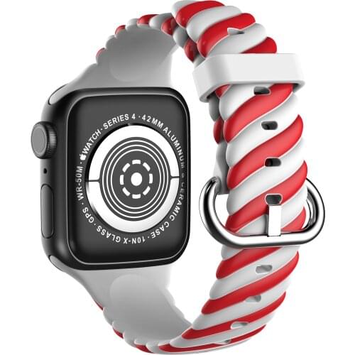 Silicone strap for Apple watch band 44mm 42mm 40mm 38mm Color sports Replacement bracelet wristband for iwatch 6 5 4 3 2 1 SE