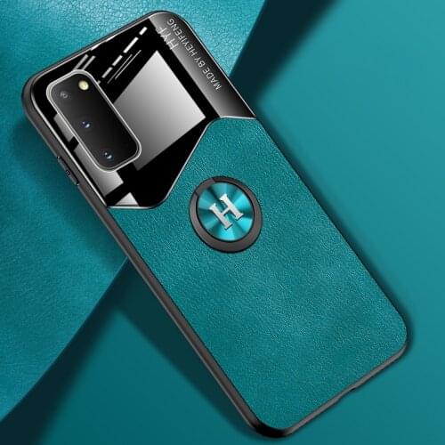 Luxury Shockproof Protection Car Magnetic Ring Holder PU Leather Phone Case For Samsung S20 Plus ULTRA Back Cover Fundas Coque