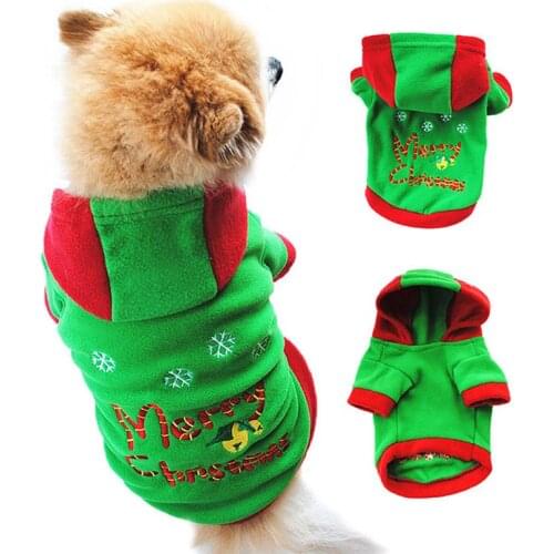 Christmas Dog Clothes For french bulldog Chihuahua Pug Pet Winter Warm Hoodies Small Puppy Clothing Chihuahua Clothes