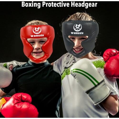 Kick Boxing Helmet Headgear Synthetic Leather MMA Protector Headgear Fighting Judo Kickboxing Head Guard Sparring Helmets