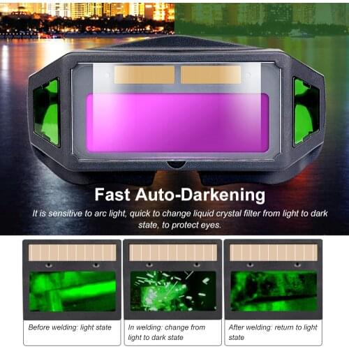 Solar Welding Glasses Safety Protective Glasses Welder Eye Protection Glasses Auto Darkening Anti-Glare Anti-Fog for TIG MIG MMA