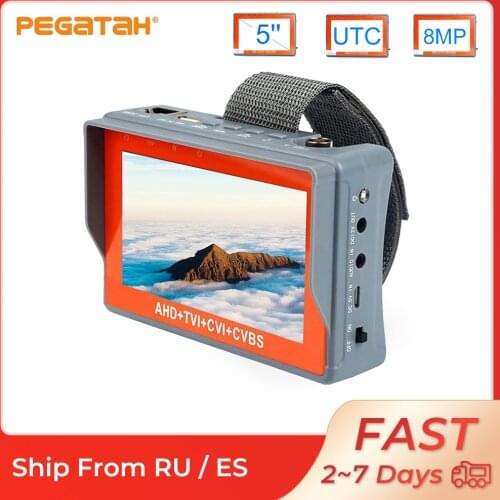 5 inch 8MP cctv tester camera cctv video tester AHD Tester monitor TVI CVI CVBS portable Monitor Support UTC PTZ tester cameras