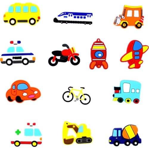 Shoe Decoration Buckle Charms bicycle public bus taxi rocket space ship amlance motocyle jbz for croc Bracelets Gifts