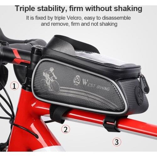 Bicycle Waterproof Bag Front Bags Cage Touch Screen Mobile Phone Front Beam Chartered Front Tube Bag Mountain Bike Riding Bag