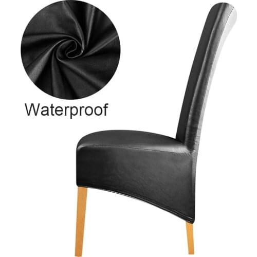 1 Piece Waterproof PU Fabric XL Size Chair Cover High Back Big Size Dining Seat Covers Seat Case Chair Protector
