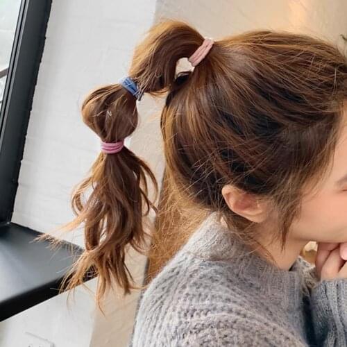 10Pcs Hair Ties Women Girls Simple Elastic Colorful Hair Ties Ring Rope Ponytail Holders Ornaments Headwear