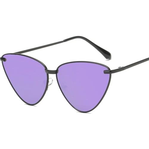 2018 Fashion Women Colour Luxury Brand Cat Eye Sunglasses Purple Elegant oculos de sol oversized Sun glasses for women UV400