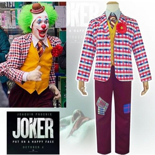 2019 Movie Joker Cosplay Costume Uniform Joaquin Phoenix Outfit Cosplay Costume Adult Men Halloween Christmas Party Costumes