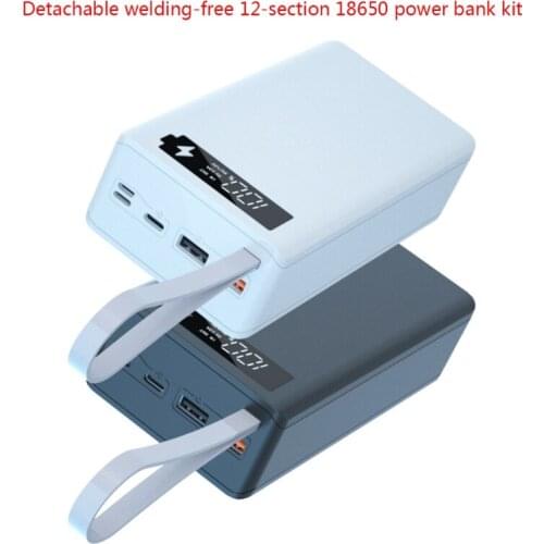 5W/10W Wireless Charging Box Shell Detachable LCD QC3.0 PD 12x18650 Battery Case