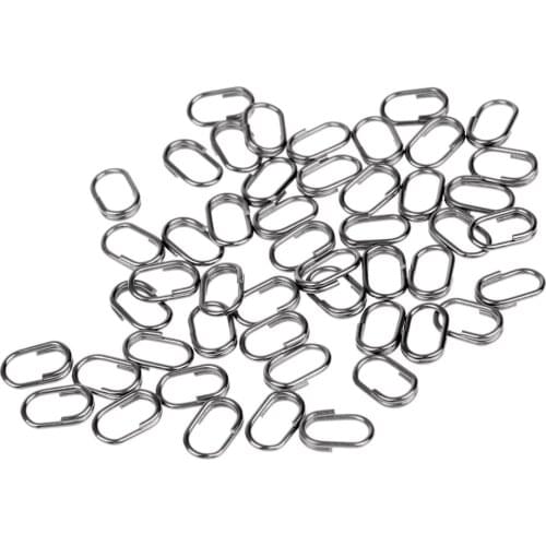 50 Pieces Stronger Guide Ring Than Round Split Rings Connectors for Key Rings Lures Fishing Tackle Size 8-17mm