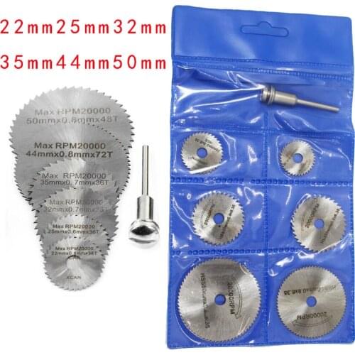 6PCS High-speed-steel Circular Rotary Blade Wheel Discs Mandrel for Metal qstexpress Rotary Tools w/ 1 Mandrel Wood Cutting Saw