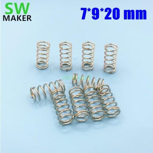 7*9*20 mm Compression Spring Leveling Extruder Springs for Reprap MaKerbot powerful springs 1mm diameter