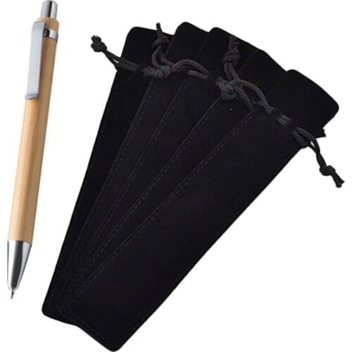 70Pcs Accessories: 50Pcs Velvet Pen Pouch Sleeve Holder Single Pen Bag Case & 20Pcs Luffa Ballpoint Pen Sets Bamboo Pen