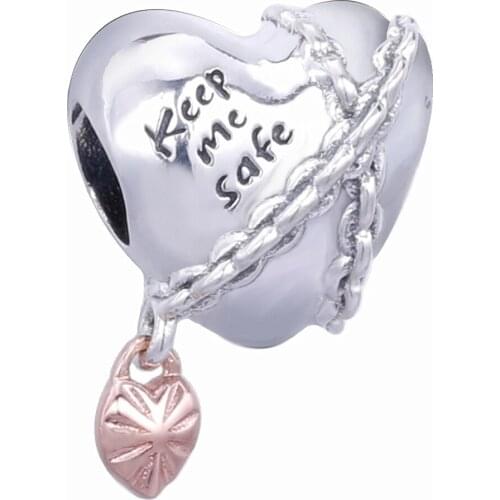 Ajax 925 Sterling Silver Heart Charms Beads For Women Snake Bracelets Bangle Chain Valentines Day Jewelry Accessories