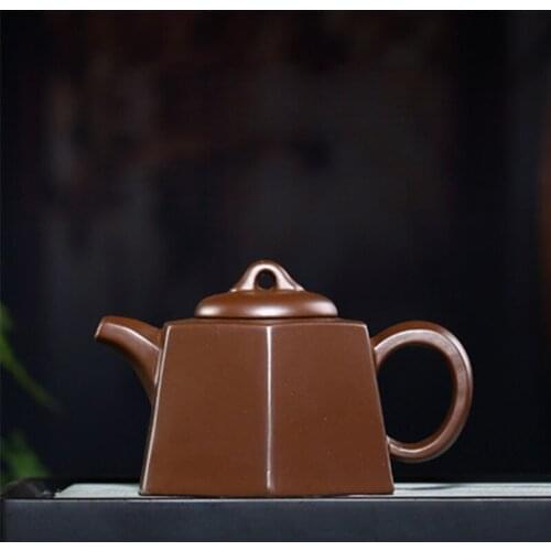 Large-capacity Household Handmade Purple Sand Teapot Chinese Tea Set Yixing Purple Sand Teapot Six Square Golden Bell Teapot