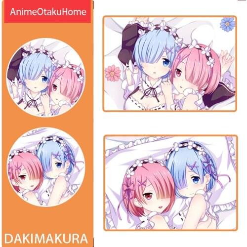Re Zero kara Hajimeru Isekai Seikatsu Rem Ram Loli Pillowcases Otaku Bedding Dakimakura Hugging Body Throw Pillow Case Cover