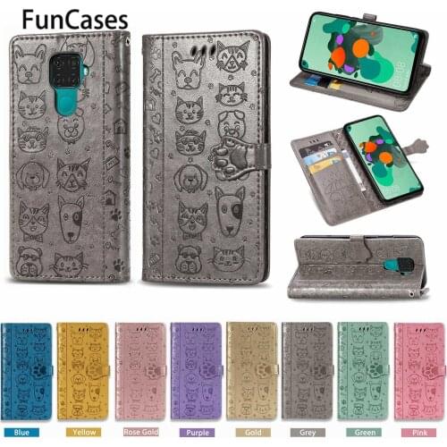 Cartoon Dog Flip Wallet Case Book For Huawei Mate 30 Pro Cell Cases Huawei P40 Pro Y9 Prime 2019 Honor 20 P30 P Smart Z Lite