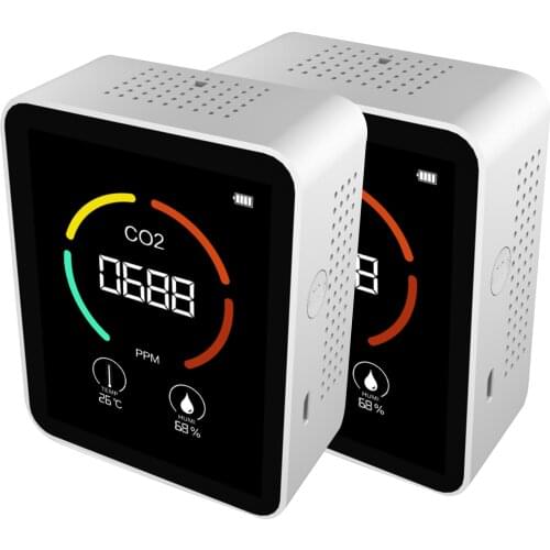3 in 1 Carbon Dioxide Detector Air Quality Monitor 2pcs Temperature Humidity Air Analyzer for CO2 Digital CO2 Meter Home Office