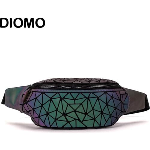 DIOMO Fanny Packs Waist Pack for Women Luminous Holographic Traveling Bum Bag