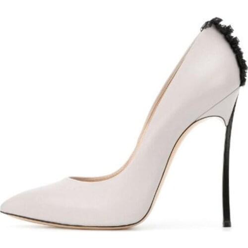 FGHGF ,Shoes, womens high heels, womens super high heels, black, white sexy pointed womens shoes, 12cm high womens shoes