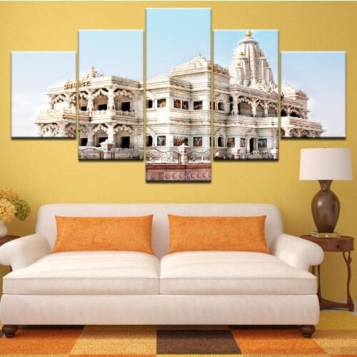 HD Printed Canvas Pictures 5 Panel Muslim Islam Building Frame Wall Art Paintings Building Fashion For Living Room Decor Posters