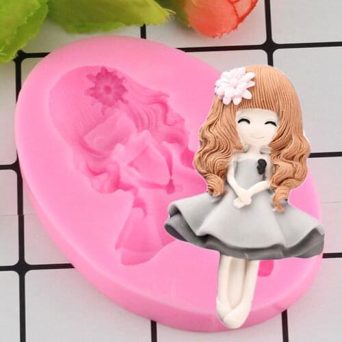 Pretty Girl Fondant Molds Cake Decorating Tools Silicone Moulds For Chocolate Polymer Clay Resin Mold Baking Tools