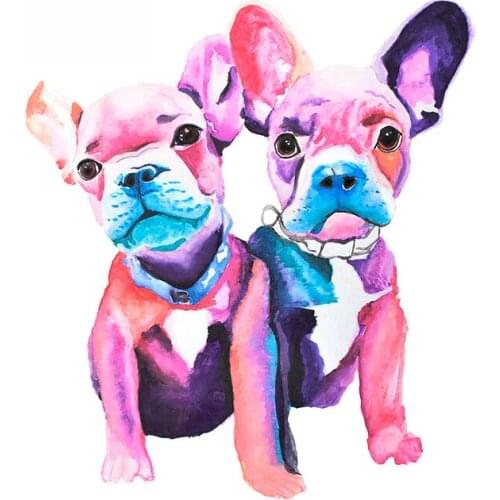 Colorful French Bulldog Car Stickers Car Refrigerators Decal Funny Vinyl Anime Motorcycle Decor 13cm X 12cm