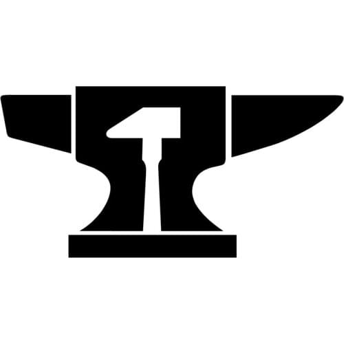 Creative Blacksmith Anvil Customized Car Sticker Pvc High Quality Auto Window Bumper Decorative Decal Black/White, 15cm*7cm