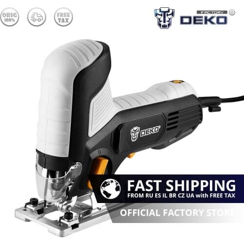 DEKO DKJS80Q3 Jig Saw multi-angle Electric Saw 6 Variable Speed with Blades, Metal Ruler, Allen Wrench Jigsaw Power Tools