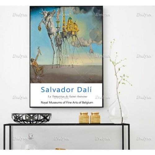 La Tentation de Saint Antoine by Salvador Dali, Dali Art Print, Wall Art Prints Home Decor Canvas Unique Gift Floating Frame