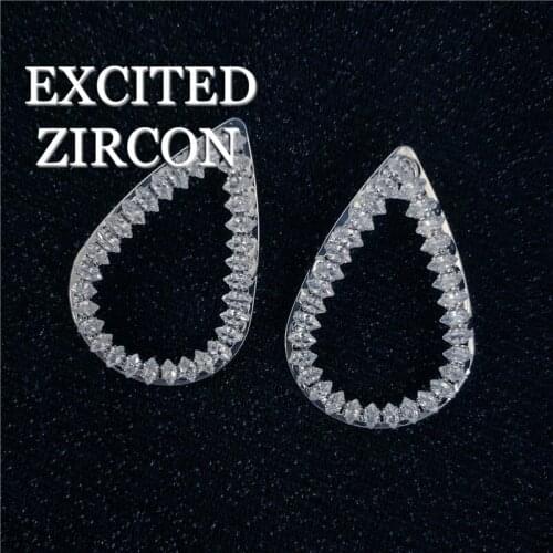 Fashion luxury ladies exquisite zircon crystal round earrings charm jewelry earrings girls party birthday gifts