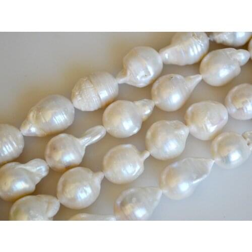 NEW Natural 12x18mm Graduated White Freshwater Baroque Pearl loose Beads