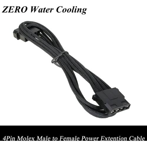 Wholesale 10pcs/Lot Free Shipping 30CM Black Sleeved 4Pin IDE Molex Male to Female Power Extension Cable