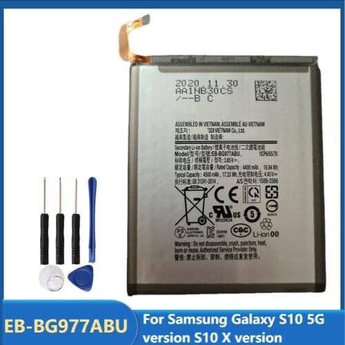 Original Replacement Phone Battery EB-BG977ABU For Samsung Galaxy S10 5G version S10 X version Rechargable Batteries 4500mAh