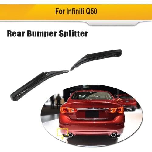 Car Rear Bumper Splitter Lip For Infiniti Q50 2014 - 2017 Carbon Fiber Car Spoiler Splitter Apron