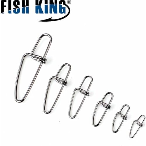 FISH KING 10PCS/Lot 0# 1# 2# 3# 4# 5# 6# Fishing Swivel With Cross Lock Snap Fish Hook Lure Connector Terminal Fishing Tackle