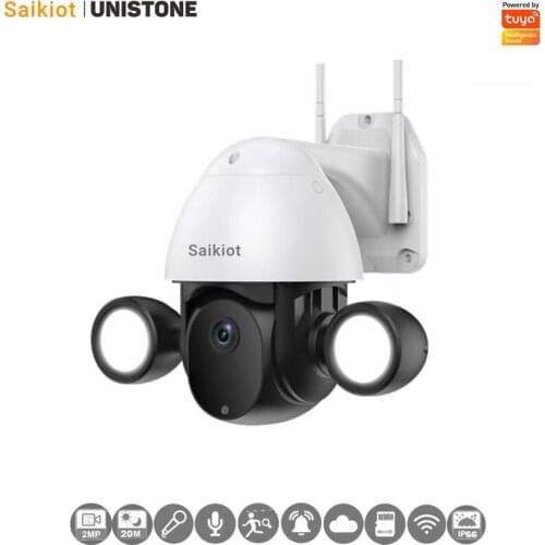Saikiot Tuya Smart 2MP WIFI Floodlight Speed Dome with Auto Tracking Camera powered by Unistone