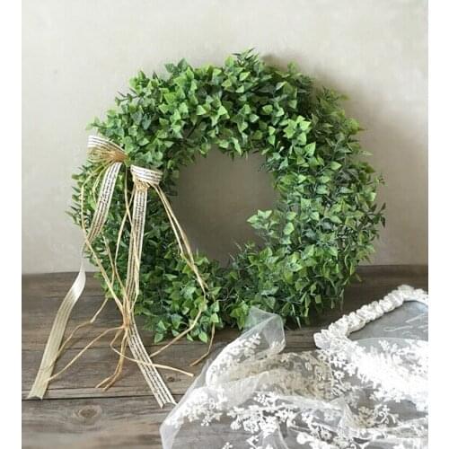 Garden Theme Wedding Decoration Artificial Round Wreath for Bride and Groom Wedding Chair Decoration ,Home Decoration 40cm