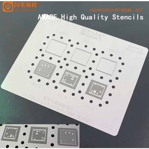 Universal Reballing Stencil for iPhone A7 A8 A9 A10 A11 A12 CPU/RAM BGA Reball Reballing Planting Tin Net Repair Tools