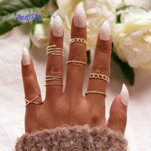 Bohemian 8pcs/sets Knuckle Joint Rings Set for Women Cross Hollow Geonetric Fashion Open Wedding Ring